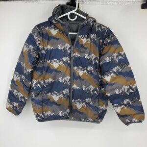Eddie Bauer Reversible Down Filled Kids Mountain Puffer Jacket Winter Coat Large